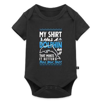 Ma chemise a un dauphin dessus - Body à manches courtes Premium Bébé - noir - Devant