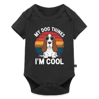 Basset Hound My Dog Thinks I'm Cool - Baby Premium short-sleeve bodysuit - black - Front