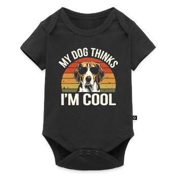 Beagle mon chien pense que je suis cool - Body à manches courtes Premium Bébé - noir - Devant