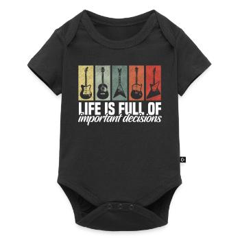 Décisions importantes Drôle d’amateur de guitare - Body à manches courtes Premium Bébé - noir - Devant