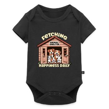 Animal Shelter Fetching Happiness Daily Dog Lover - Baby Premium short-sleeve bodysuit - black - Front