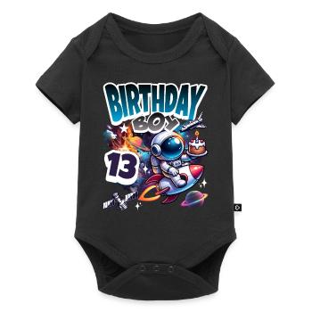 13e anniversaire de l’astronaute Espace - Body à manches courtes Premium Bébé - noir - Devant
