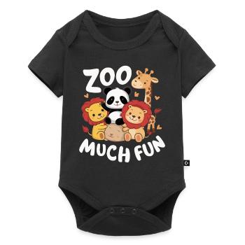 Animaux du zoo Gardien de zoo - Body à manches courtes Premium Bébé - noir - Devant
