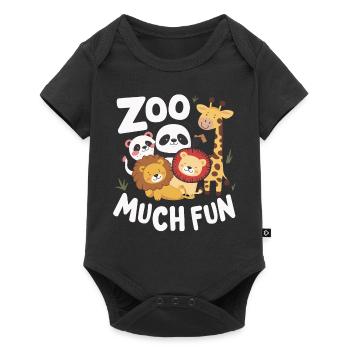 Animaux du zoo Gardien de zoo - Body à manches courtes Premium Bébé - noir - Devant