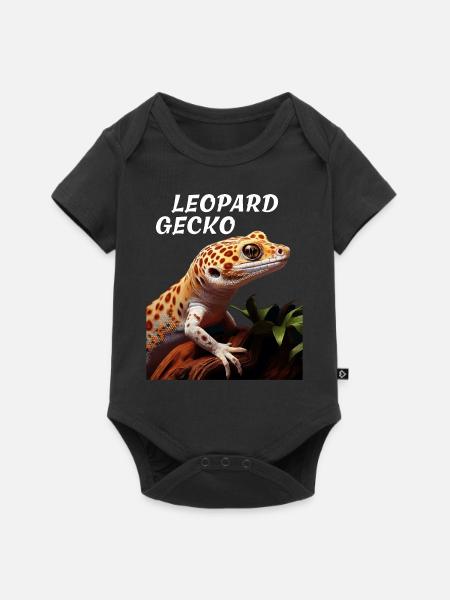 LEOPARD GECKO - Baby Premium Kurzarmbody - Schwarz