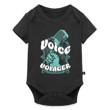 Podcast Podcaster Podcasting Voice Voyager - Baby Premium Kurzarmbody - Schwarz - Vorne