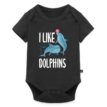 I like dolphins for dolphin lovers - Baby Premium short-sleeve bodysuit - black - Front