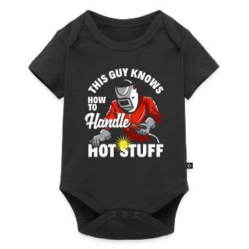 This guy knows how to handle hot stuff - Baby Premium short-sleeve bodysuit - black - Front