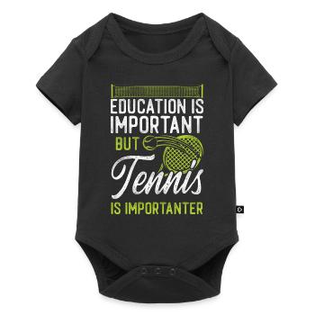 Funny Tennis Player Racket - Baby Premium short-sleeve bodysuit - black - Front