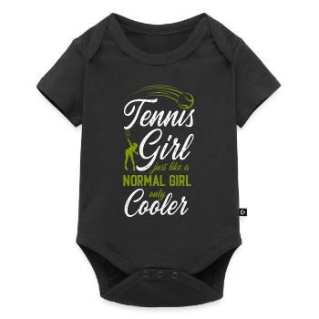 Drôle de joueur de tennis raquette fille - Body à manches courtes Premium Bébé - noir - Devant