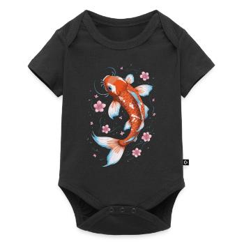 Koi Poisson Carpe Japon Chine Poisson - Body à manches courtes Premium Bébé - noir - Devant