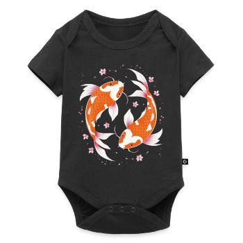 Koi Poisson Carpe Japon Chine Poisson - Body à manches courtes Premium Bébé - noir - Devant