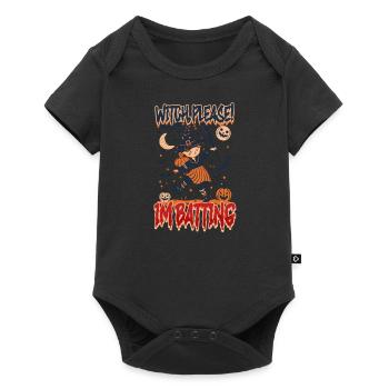 Halloween Baseball Witch, Please! I'm Batting - Baby Premium short-sleeve bodysuit - black - Front