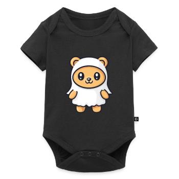 Ours Halloween Bande dessinée Fantôme - Body à manches courtes Premium Bébé - noir - Devant