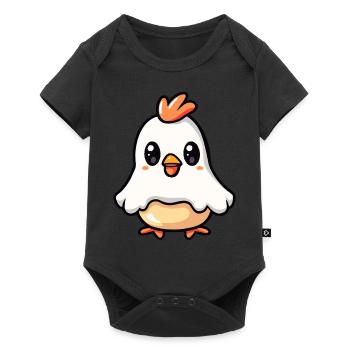 Poulet Halloween Bande Dessinée Fantôme - Body à manches courtes Premium Bébé - noir - Devant