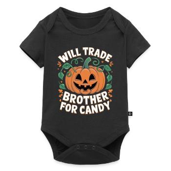 Halloween échangera son frère contre des bonbons - Body à manches courtes Premium Bébé - noir - Devant