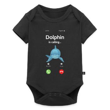 Dauphin appelant drôle d’animal motif - Body à manches courtes Premium Bébé - noir - Devant