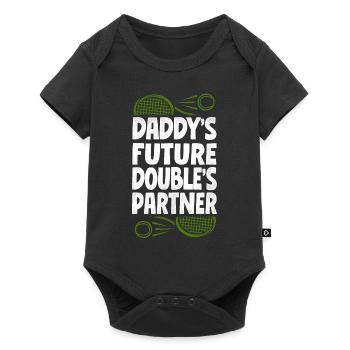 Funny Tennis Player Racket Daddy's - Baby Premium Kurzarmbody - Schwarz - Vorne