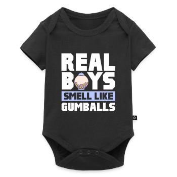 Real Boys Smell Like Gumballs Retro Chewing Gum - Baby Premium Kurzarmbody - Schwarz - Vorne