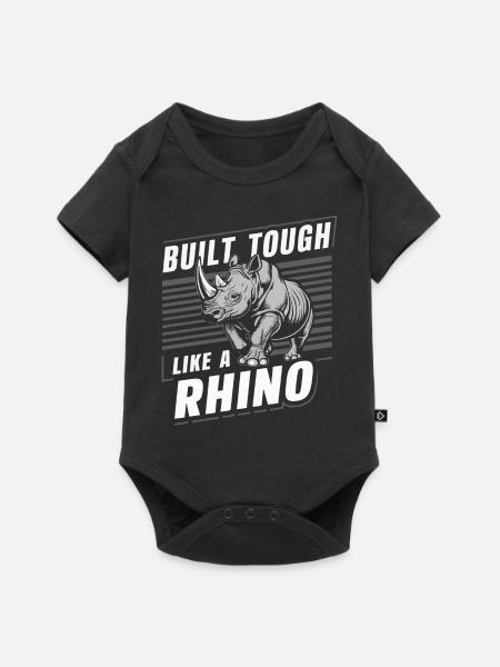 Nashorn Rhinozeros - Baby Premium Kurzarmbody - Schwarz