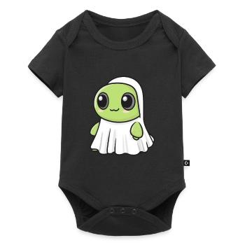 Tortue Halloween Bande Dessinée Fantôme - Body à manches courtes Premium Bébé - noir - Devant