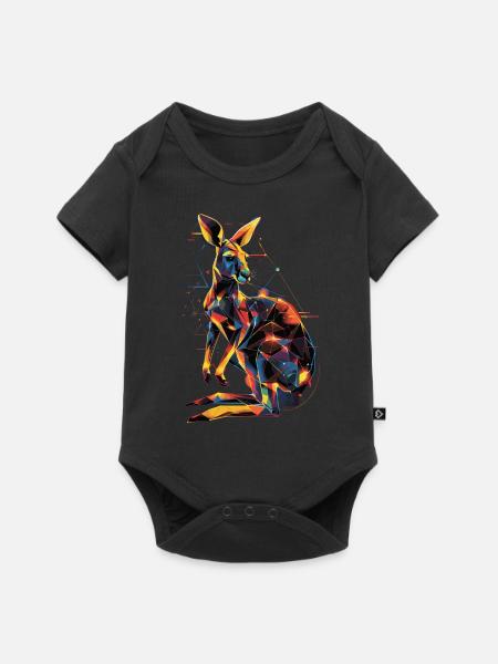 Känguru - Baby Premium Kurzarmbody - Schwarz