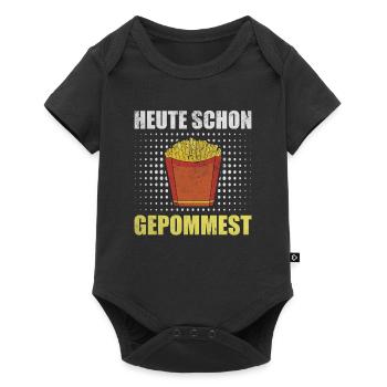 Süßes Pommes Fries Geschenk Heute Schon Gepommest - Baby Premium Kurzarmbody - Schwarz - Vorne