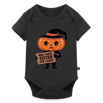 Halloween échangera sa sœur contre des bonbons - Body à manches courtes Premium Bébé - noir - Devant