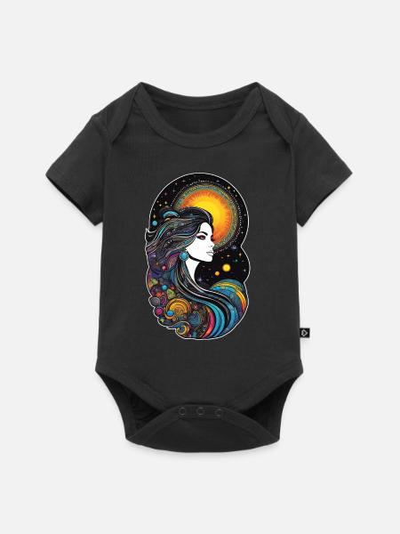 Kosmische Göttin der Schöpfung - Baby Premium Kurzarmbody - Schwarz
