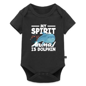 My spirit animal is dolphin - Baby Premium short-sleeve bodysuit - black - Front