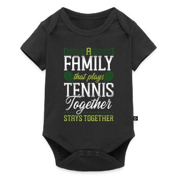 drôle de joueur de tennis raquette famille - Body à manches courtes Premium Bébé - noir - Devant