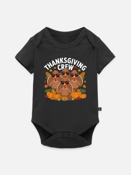 Thanksgiving Crew Erntedank - Baby Premium Kurzarmbody - Schwarz