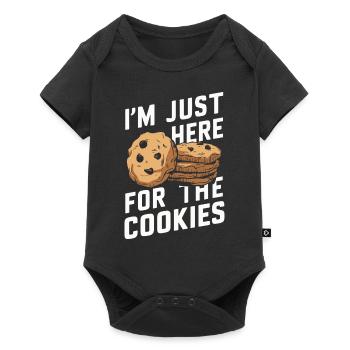 Cookies Cookie Keks Kekse Schokolade - Baby Premium Kurzarmbody - Schwarz - Vorne