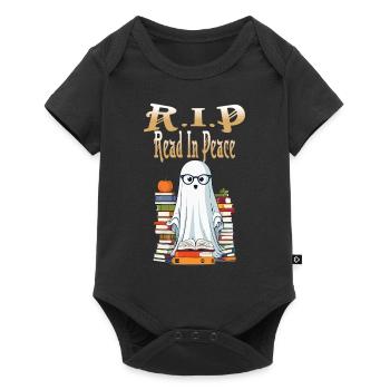 Cute Book Lover Ghost Halloween - Baby Premium short-sleeve bodysuit - black - Front