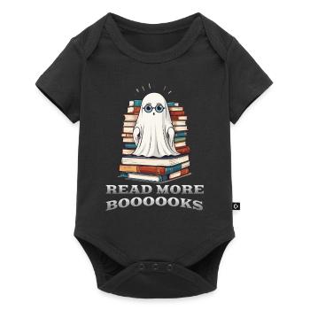 Cute Book Lover Ghost Funny Saying - Baby Premium short-sleeve bodysuit - black - Front
