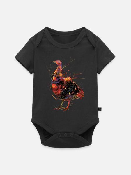 Truthahn - Baby Premium Kurzarmbody - Schwarz