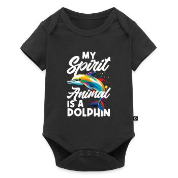 My spirit animal is a dolphin colorful design - Baby Premium short-sleeve bodysuit - black - Front