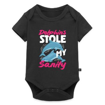 Dolphins stole my mind - Baby Premium short-sleeve bodysuit - black - Front