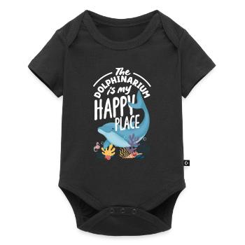 Das Delfinarium Ist Mein Glücklicher Ort - Baby Premium Kurzarmbody - Schwarz - Vorne