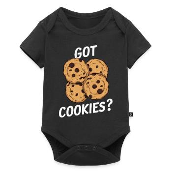 Cookies Cookie Keks Kekse Schokolade - Baby Premium Kurzarmbody - Schwarz - Vorne