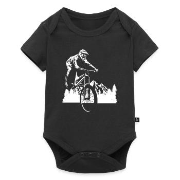 Aventure en VTT en forêt - Body à manches courtes Premium Bébé - noir - Devant
