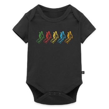 Colorful Cyclist Action Art - Baby Premium short-sleeve bodysuit - black - Front