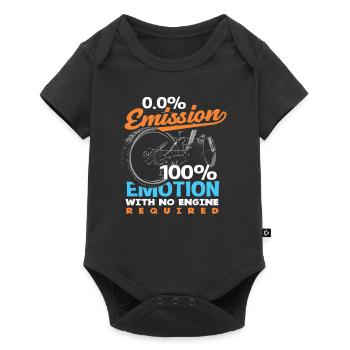 0.0% Emission 100% Emotion Bike Lovers - Baby Premium short-sleeve bodysuit - black - Front