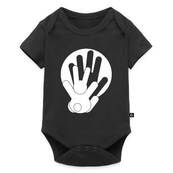 Jeu d’ombres Mains d’ombre Lapin - Body à manches courtes Premium Bébé - noir - Devant
