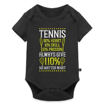 Drôle de joueur de tennis Raquette Tennis - Body à manches courtes Premium Bébé - noir - Devant