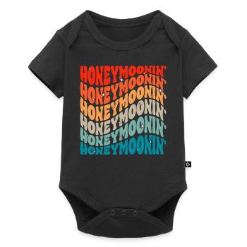 Flitterwochen Ehemann Ehefrau Paare Urlaubs - Baby Premium Kurzarmbody - Schwarz - Vorne