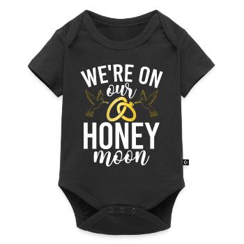 Flitterwochen Ehemann Ehefrau Paare Urlaubs - Baby Premium Kurzarmbody - Schwarz - Vorne