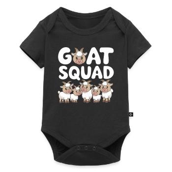 Ziege Gruppen Design Ziege Squad - Baby Premium Kurzarmbody - Schwarz - Vorne