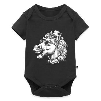 Horse, Horses, Funny, Funny, Funny, Horse, Rider - Baby Premium short-sleeve bodysuit - black - Front