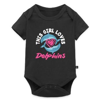 This girl loves dolphins - Baby Premium short-sleeve bodysuit - black - Front